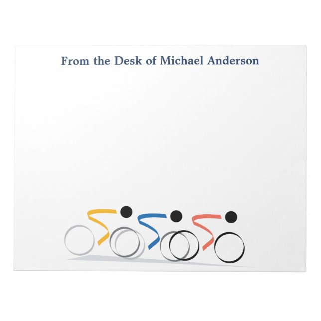 Bicycle Race Logo Personalized Notepad (Front)