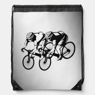 Bicycle Race Silver Drawstring Bag