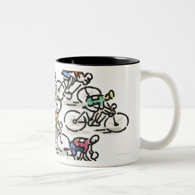 Bicycle Race Two-Tone Coffee Mug (Right)