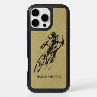 Bicycle Racer with Name Gold iPhone 16 Pro Max Case