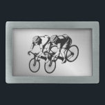 Bicycle Racers Belt Buckle<br><div class="desc">Two bike riders racing</div>
