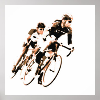 Bicycle Racers -Shadow Sepia Tones -2 Poster