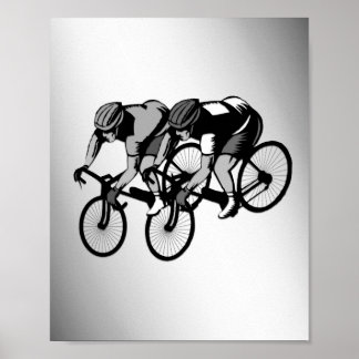 Bicycle Racers Silver Poster