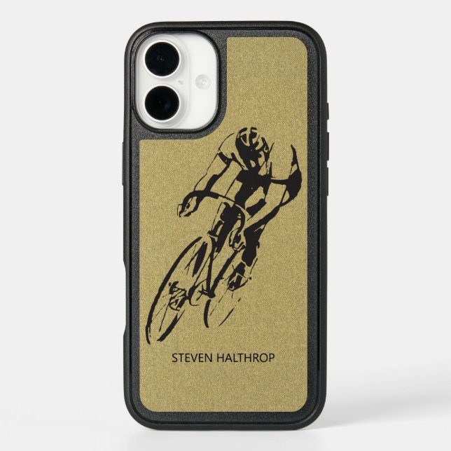 Bicycle Racing with Name Otterbox iPhone Case (Back)