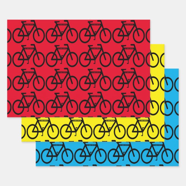 Bicycle Rainbow Abstract Wrapping Paper Sheet Set