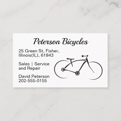 Bicycle Repair Bike Shop Minimalist Business Card