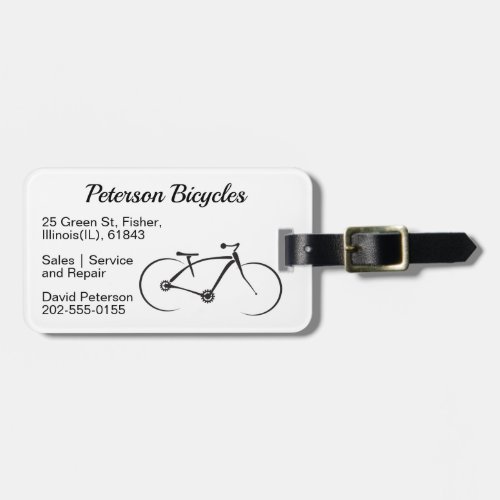Bicycle Repair Bike Shop Minimalist Luggage Tag