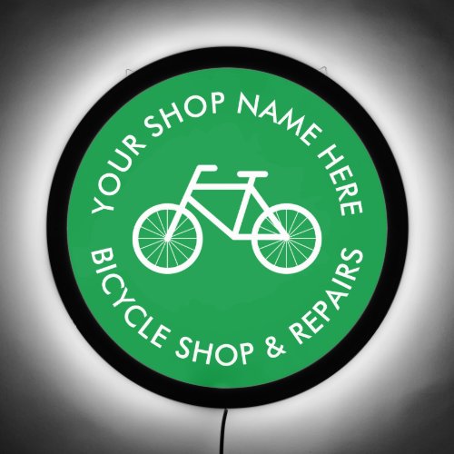 Bicycle repair rental shop business logo LED sign
