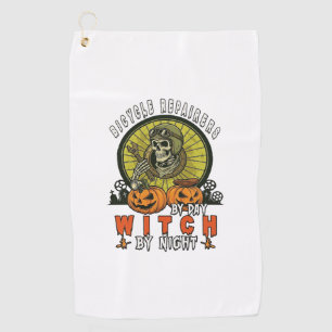 Bicycle Repairers Witch Skull Wrench Pumpkins Hall Golf Towel