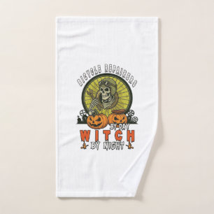 Bicycle Repairers Witch Skull Wrench Pumpkins Hall Hand Towel