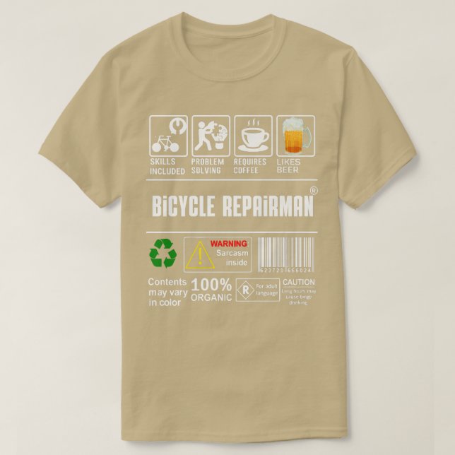 Bicycle Repairman Skills Included Bike Lovers Coff T-Shirt (Design Front)