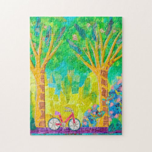 Bicycle Ride in the Park Jigsaw Puzzle
