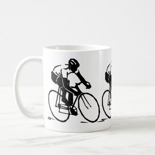 Bicycle Rider Bike Racer Black Silhouette Sports Coffee Mug