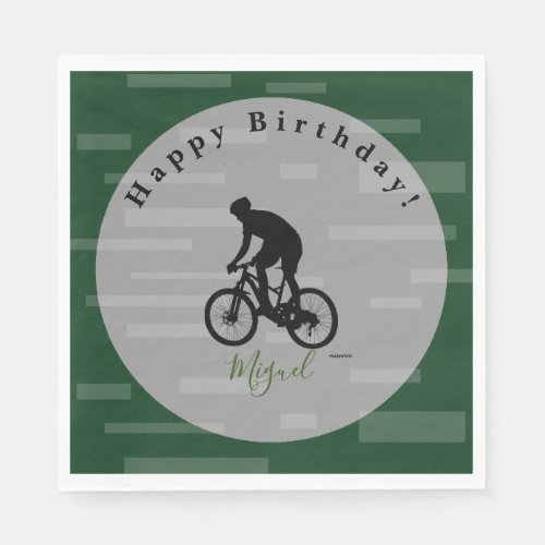 Bicycle Rider Happy Birthday PaperNapkin HAMbyWG Napkins