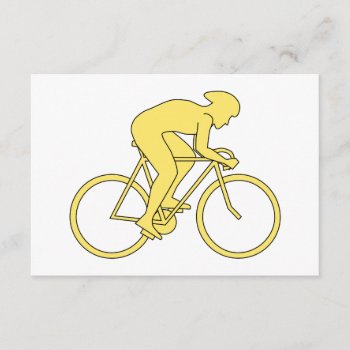 Bicycle Rider In Yellow. Rsvp Card by Metarla_Sports at Zazzle