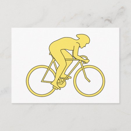 Bicycle Rider In Yellow. Rsvp Card