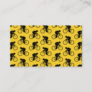 Bicycle Rider Pattern. Yellow and Black. Business Card