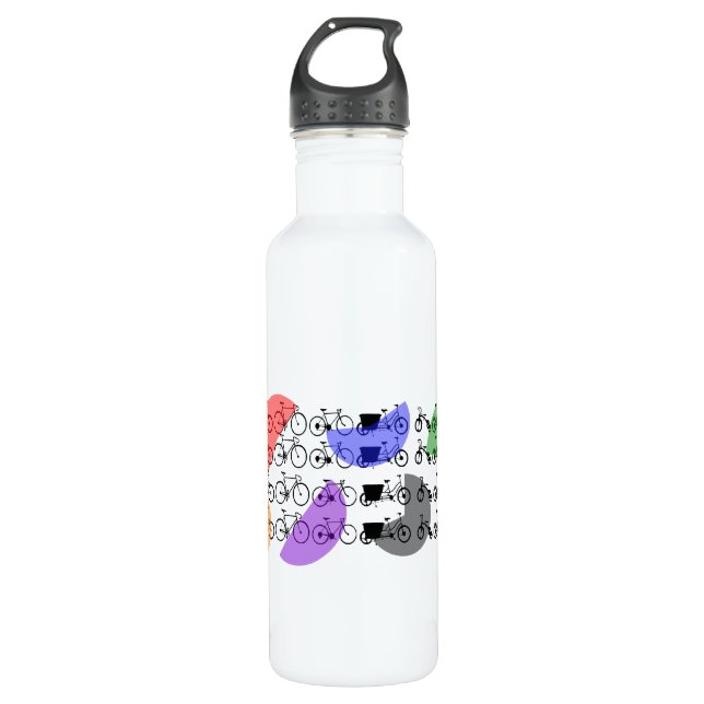 Bicycle Riders Aluminum Unique Design Water Bottle (Front)