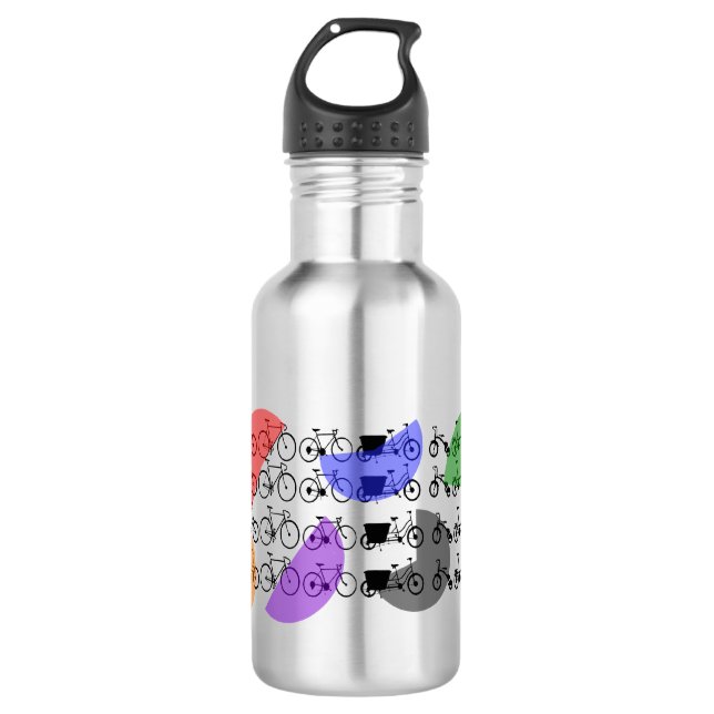 Bicycle Riders Aluminum Unique Design Water Bottle (Front)
