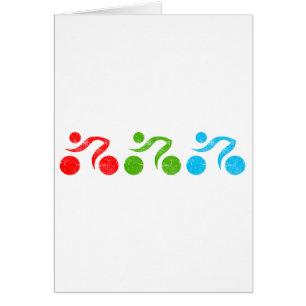 Bicycle riders in action cards