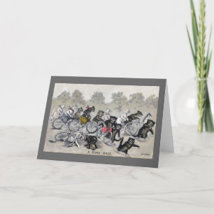Bicycle Riding Cats Card