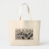 Bicycle Riding Cats Large Tote Bag