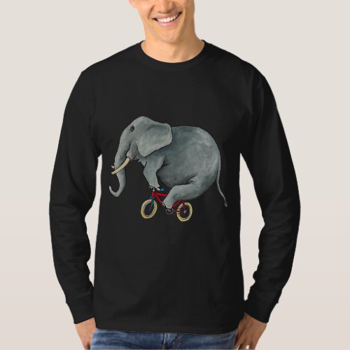Bicycle Riding Cute Elephant Bike Rider Elephant L T_Shirt