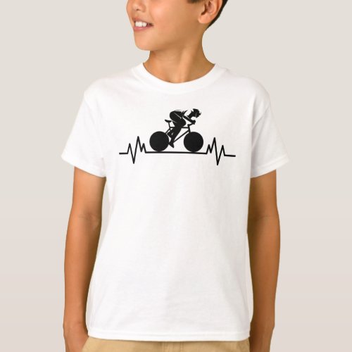 Bicycle Road Bike Heartbeat Design Bicycle Gift T_Shirt