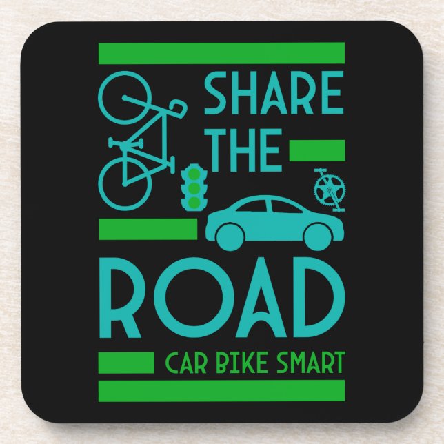 Bicycle Road Safety Beverage Coaster (Front)