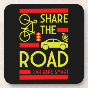 Bicycle Road Safety Beverage Coaster