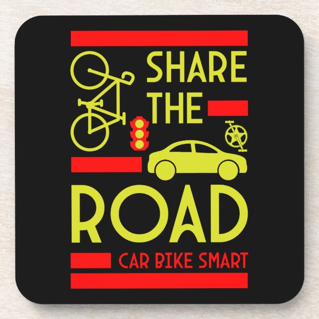 Bicycle Road Safety Beverage Coaster (Front)