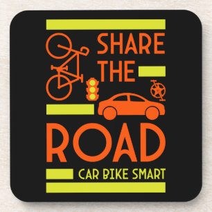 Bicycle Road Safety Beverage Coaster