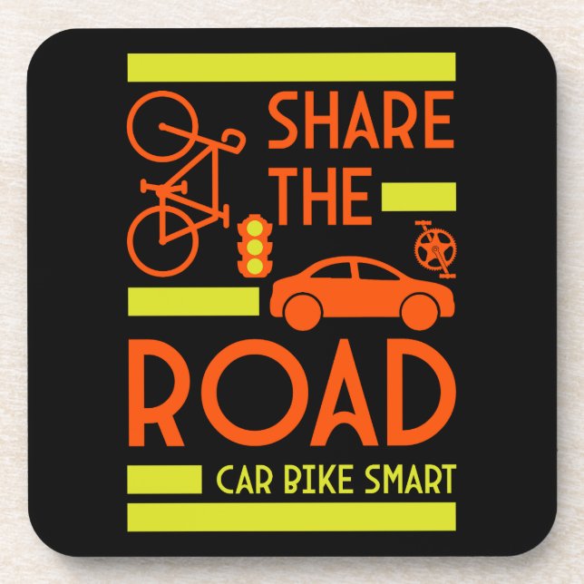 Bicycle Road Safety Beverage Coaster (Front)