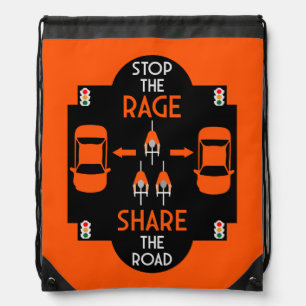 Bicycle Road Safety Drawstring Bag