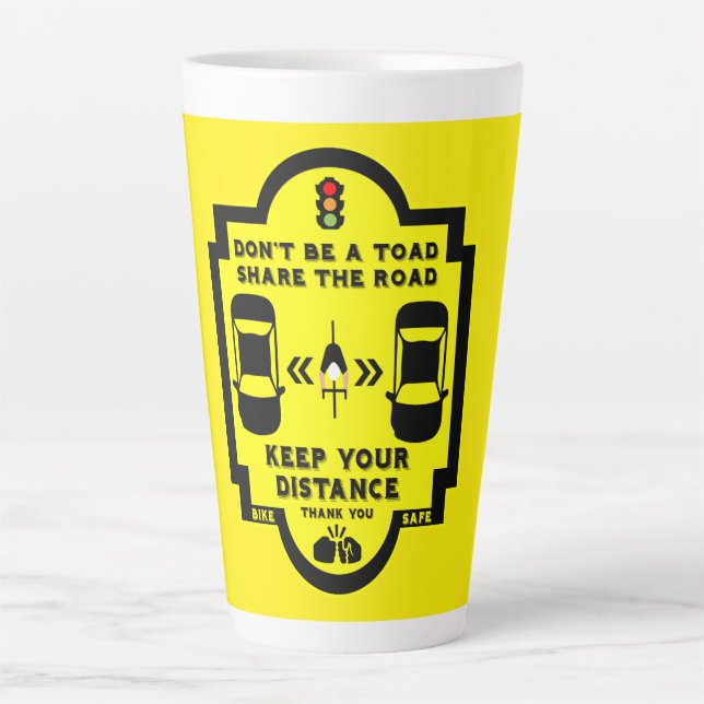 Bicycle Road Safety Latte Mug (Front)