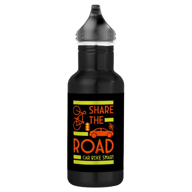 Bicycle Road Safety Stainless Steel Water Bottle (Right)