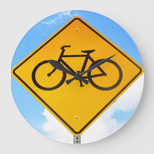 Bicycle Road Sign Large Clock