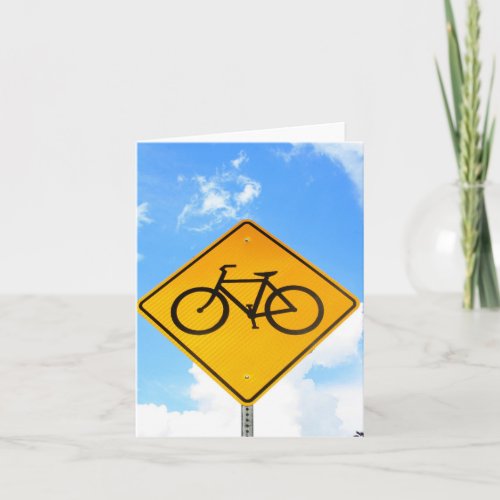 Bicycle Road Sign Note Card