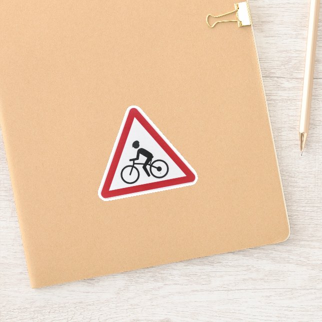 Bicycle road sign sticker (Notebook)