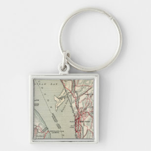 Bicycle Roads in New York and Conneticut 10 Keychain