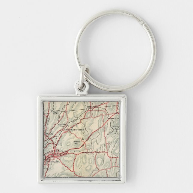Bicycle Roads in New York and Conneticut 2 Keychain (Front)