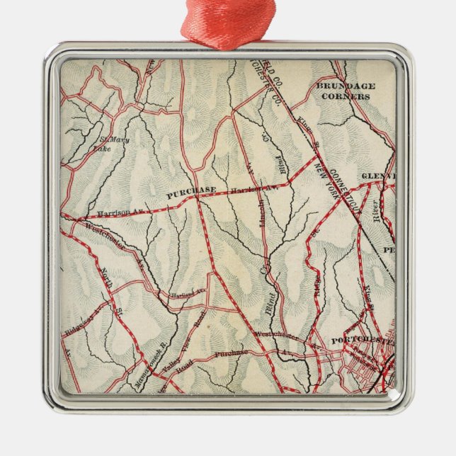 Bicycle Roads in New York and Conneticut 6 Metal Ornament (Front)