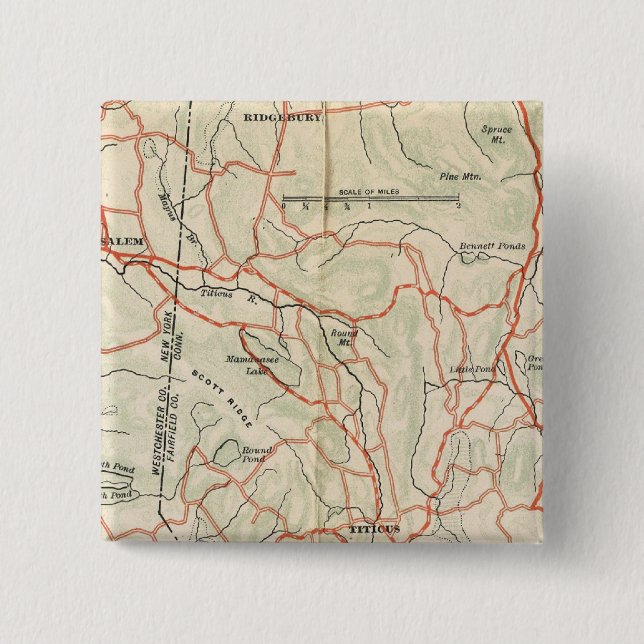 Bicycle Roads in New York and Conneticut 7 Button (Front)