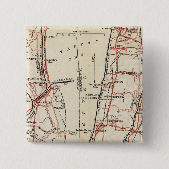 Bicycle Roads in New York and Conneticut 7 Button (Front)