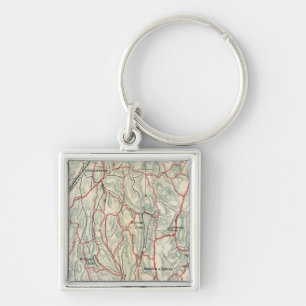 Bicycle Roads in New York and Conneticut Keychain