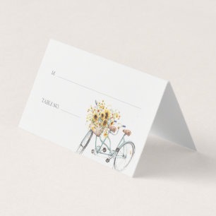 Bicycle Rustic Sunflower Watercolor Wedding Photo