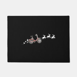 Bicycle Santa Christmas Sleigh - Funny Bicycle Doormat