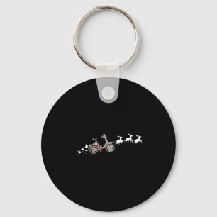 Bicycle Santa Christmas Sleigh - Funny Bicycle Keychain