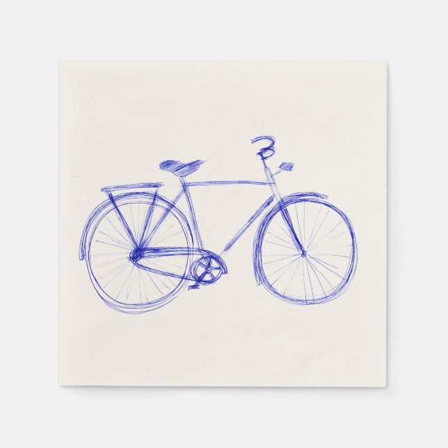 Bicycle scribble paper napkins (Front)