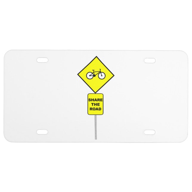 Bicycle Share The Road License Plate (Front)